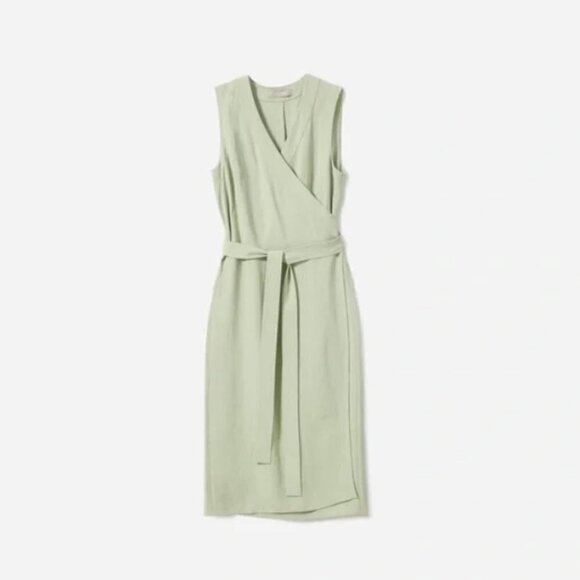 Everlane Dresses & Skirts - EVERLANE The Japanese GoWeave Short-Sleeve Wrap Dress Light Green NEW Size 8